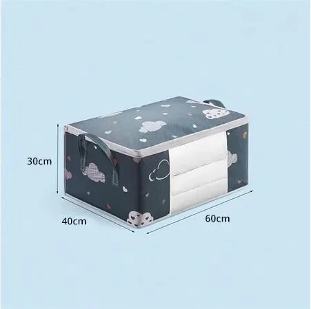 1pc Large Foldable Non-Woven Storage Bag – Fabric Dust-Proof Quilt and Clothing Organizer with Zipper and Easy Carry Handles